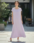 Vestido Largo De Modal Básico  Con Bolsillos Amplio Lila Único