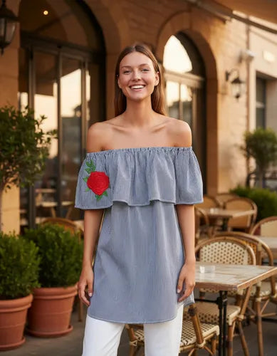 Blusa Bordada Paisana Larga