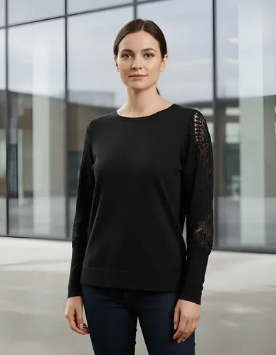 Sweater  Importado Strass (76) Negro Unico