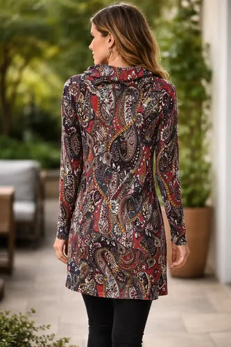 Vestido De Lanilla Estampado Rojo 1 Estampado L