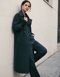 Trench Jean Tapado Denim Largo Sobretodo