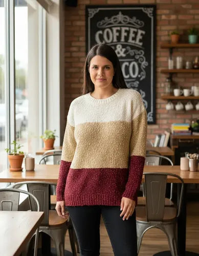 Sweater Tejido  Amplio Colores  Rojo U