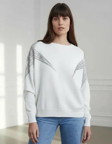 Sweater Tejido Estrella Importado Detalles Strass  Cod. 332 Rosa Único