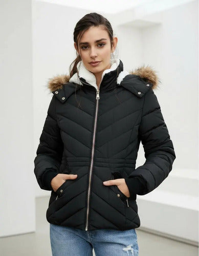 Campera De Abrigo Importada Negro L Liso