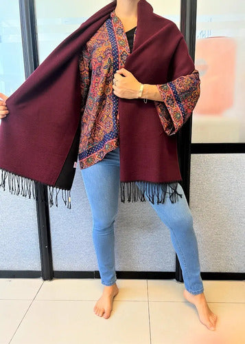 Pashmina Chalina Ruana Grande Importada Doble Faz