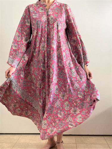 Vestido Mangas Oxford Importado Seda Hindú