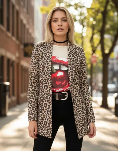 Saco Blazer Animal Print
