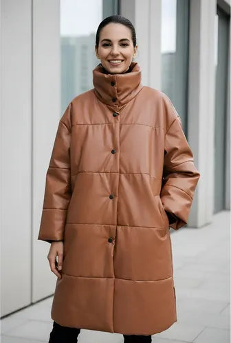 Tapado Campera Puffer Eco Cuero Talle Grande  Hasta 3xl