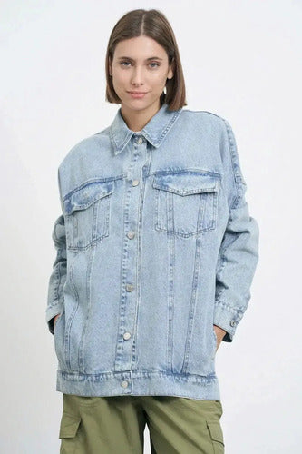 Campera De Jean Amplia Oversize