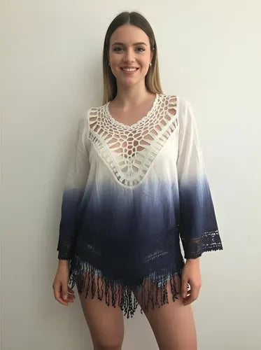Camisa  Blusa Batik Puntilla Boho Hippie Chic Importada