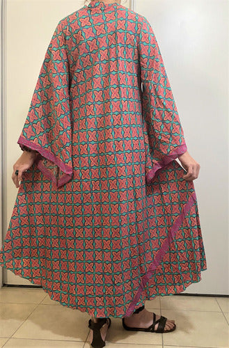 Vestido Mangas Oxford Importado Seda Hindú