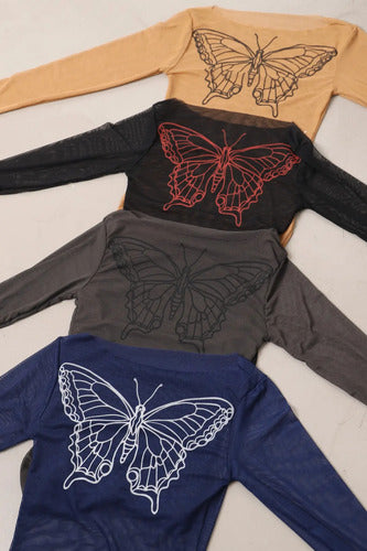 Remera Blusa Corta Manga Larga De Microtul