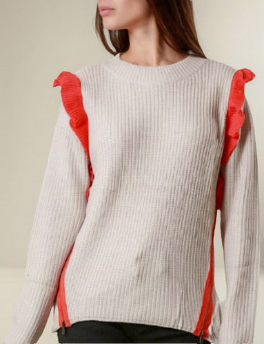 Sweater Con Volados Y Cierres