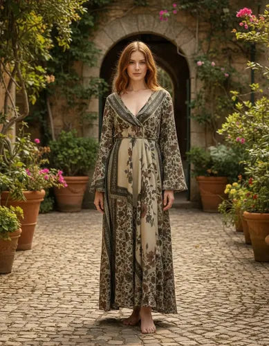 Vestido Mangas Oxford Seda Hindú Fiesta