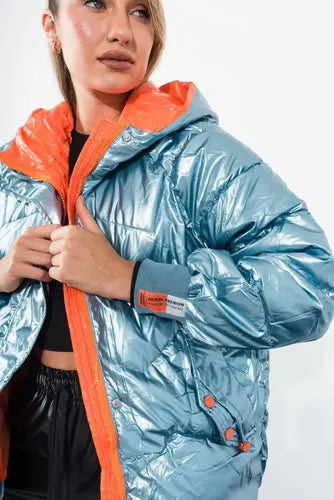 Campera De Abrigo Puffer Importada Over Metalizada