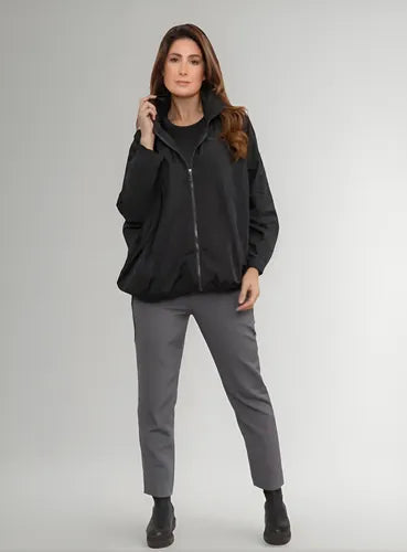 Campera Rompevientos Talle Grande Negro Único Liso