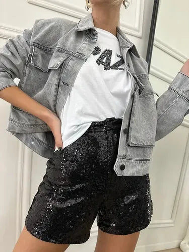 Campera Jean Cargo Denim Corta