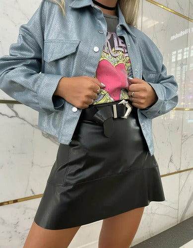 Chaqueta Campera Noche Fiesta Jean Metalizado
