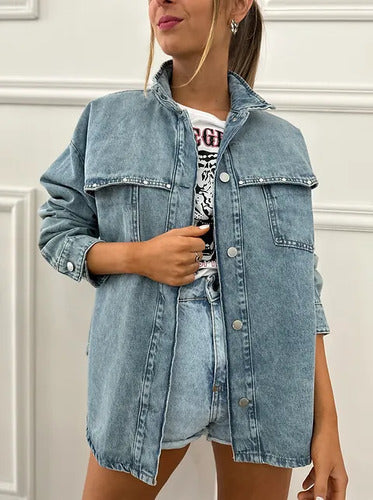 Saco Jean Campera Talle Amplio  Denim  Oversize  Camisaco