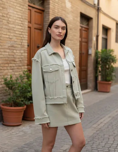 Campera De Gabardina Desflecada Modelo Amplio Beige 42 Lisa
