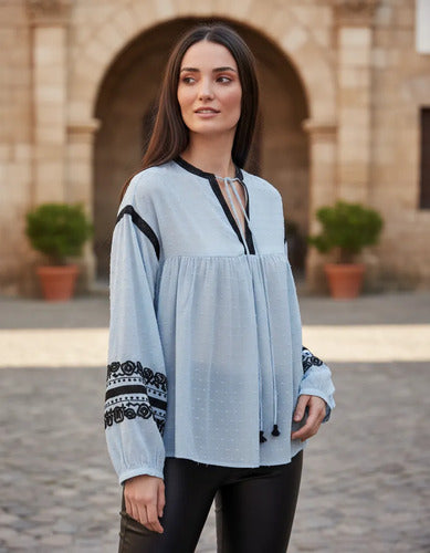 Camisa Blusa  Boho Plumetí Bordada Importada