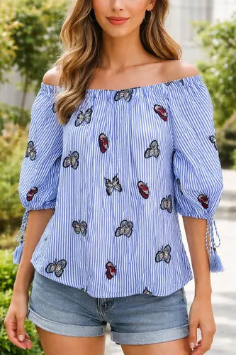 Camisa Blusa Paisana Importada Mariposas