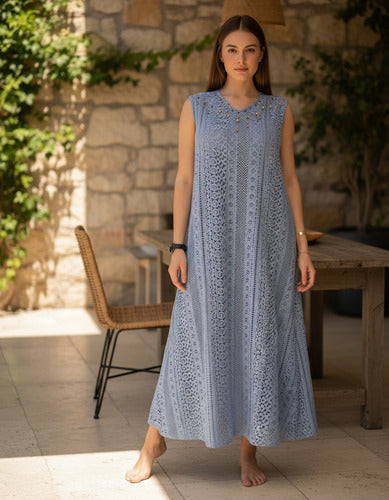 Vestido Sin Mangas Largo Con Forro Boho