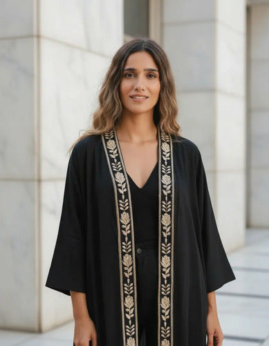 Kimono Bordado De India Modelo Amplio Xxl