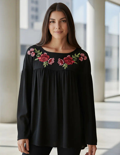 Blusa Camisa Bordada Importada Boho Tipo Vars India Style