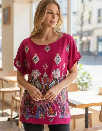 Remera Blusa Importada Estampada Lanilla Mandalas