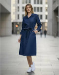 Vestido Camisero De Jean Azul Azul Lisa 6