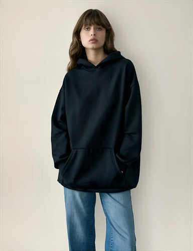 Buzo Oversize Básico Único Negro Lisa