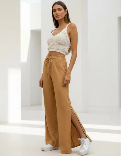 Pantalón Palazzo De Lino Básico