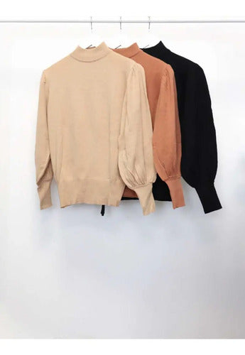 Sweater Tejido Mangas Globo