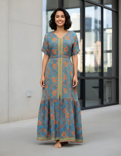 Vestido Largo Seda Hindú Estilo Vars