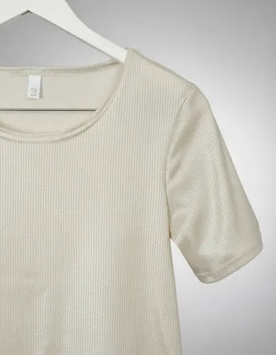 Blusa Remera Manga Corta Morley Metalizado