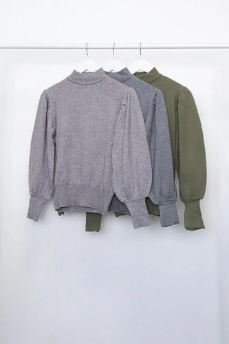 Sweater Tejido Mangas Globo