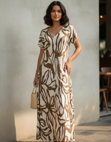 Vestido Largo Seda Boho Importado India Tipo Holi Rapsodia