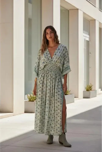 Vestido De Seda Hindú Largo Mod. 42