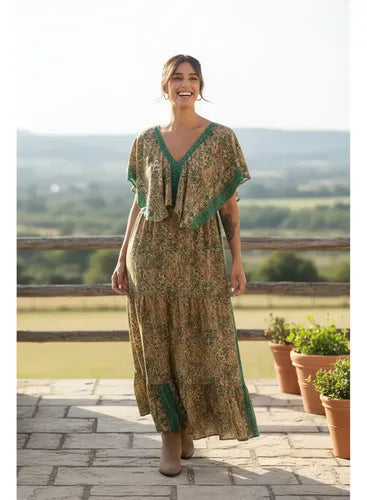 Vestido De Seda Hindú Largo Mod. 11