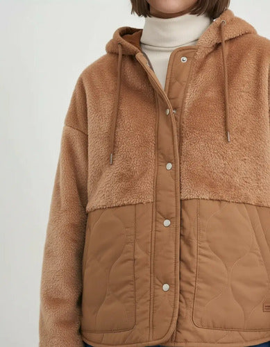 Campera De Peluche Y  Matelasse