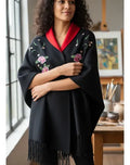 Ruana Poncho Capa  Mangas Tipo Puño Importada Bordada
