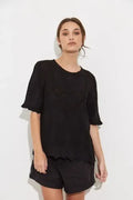 Camisa Blusa Importada Estilo Boho Bordada Negro L