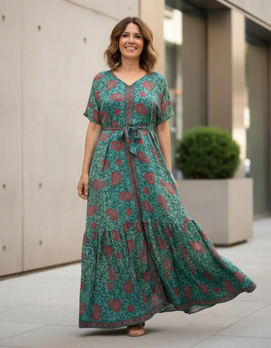 Vestido Largo Seda Hindú Estilo Vars