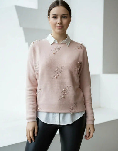 Sweater Tejido Con Strass Importado Cod. 215 Calidad!