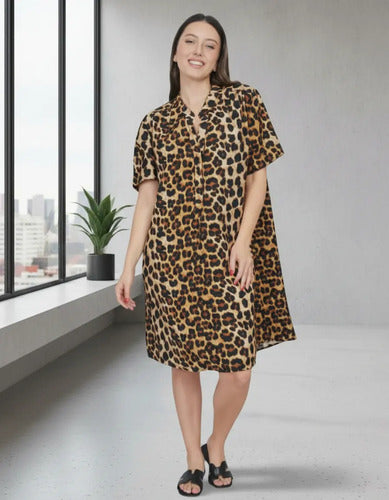 Vestido Cuello Mao Talle Grande Xl A 6xl
