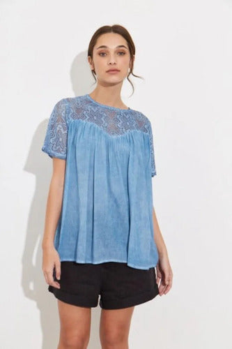 Camisa  Blusa Encaje Boho Hippie Chic Importada