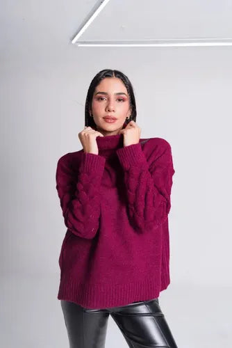 Sweater Polerón  Oversize Talle Grande Marrón Claro Único