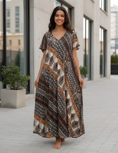Vestido Largo Hindú Fiesta Importado India Talle Grande Xxxl