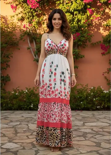 Vestido Solero Largo Sirena Importado Estampado Boho  India